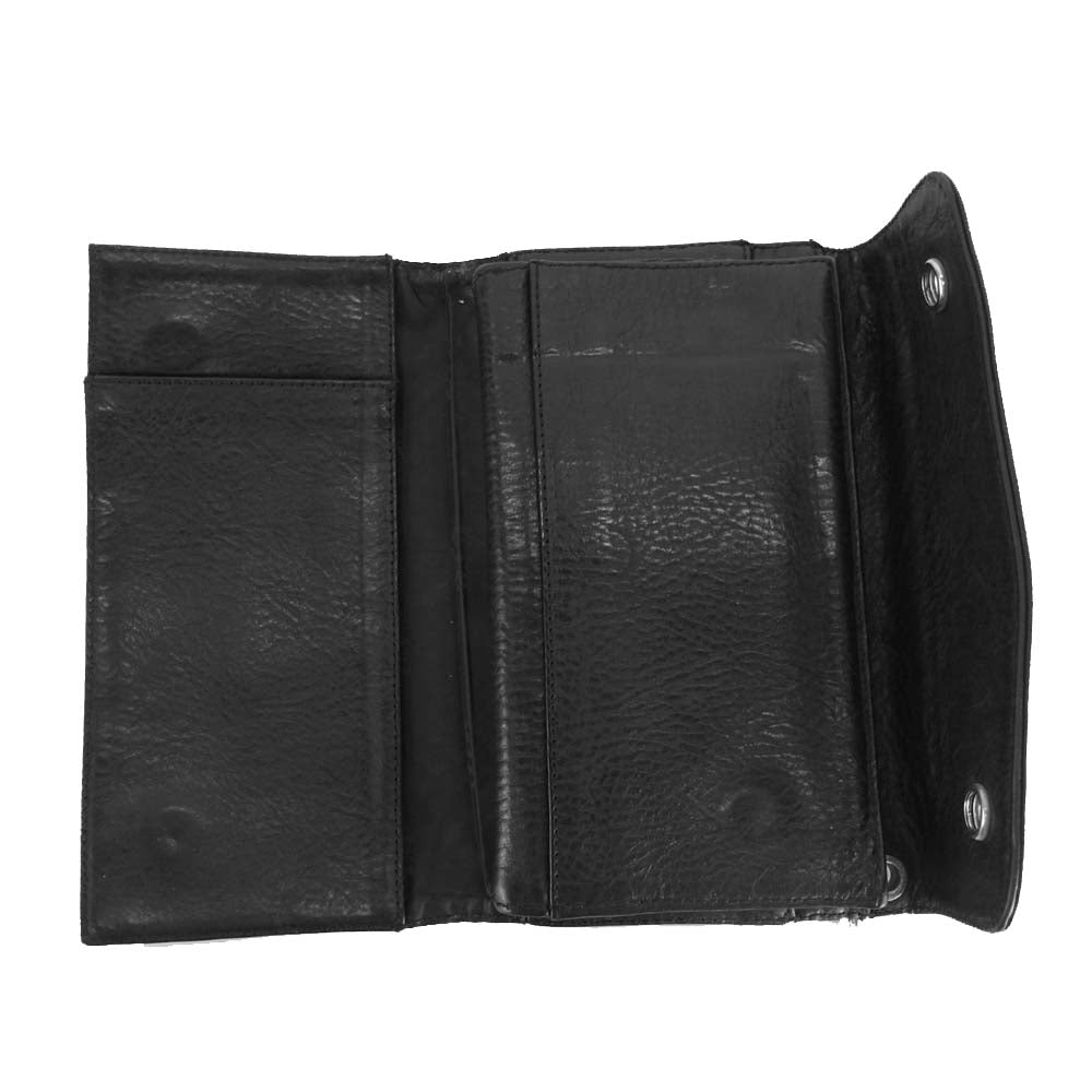 CHROME HEARTS クロムハーツ（原本無） WAVE CROSS BTN ウェーブ ウォレット ブラック系【中古】