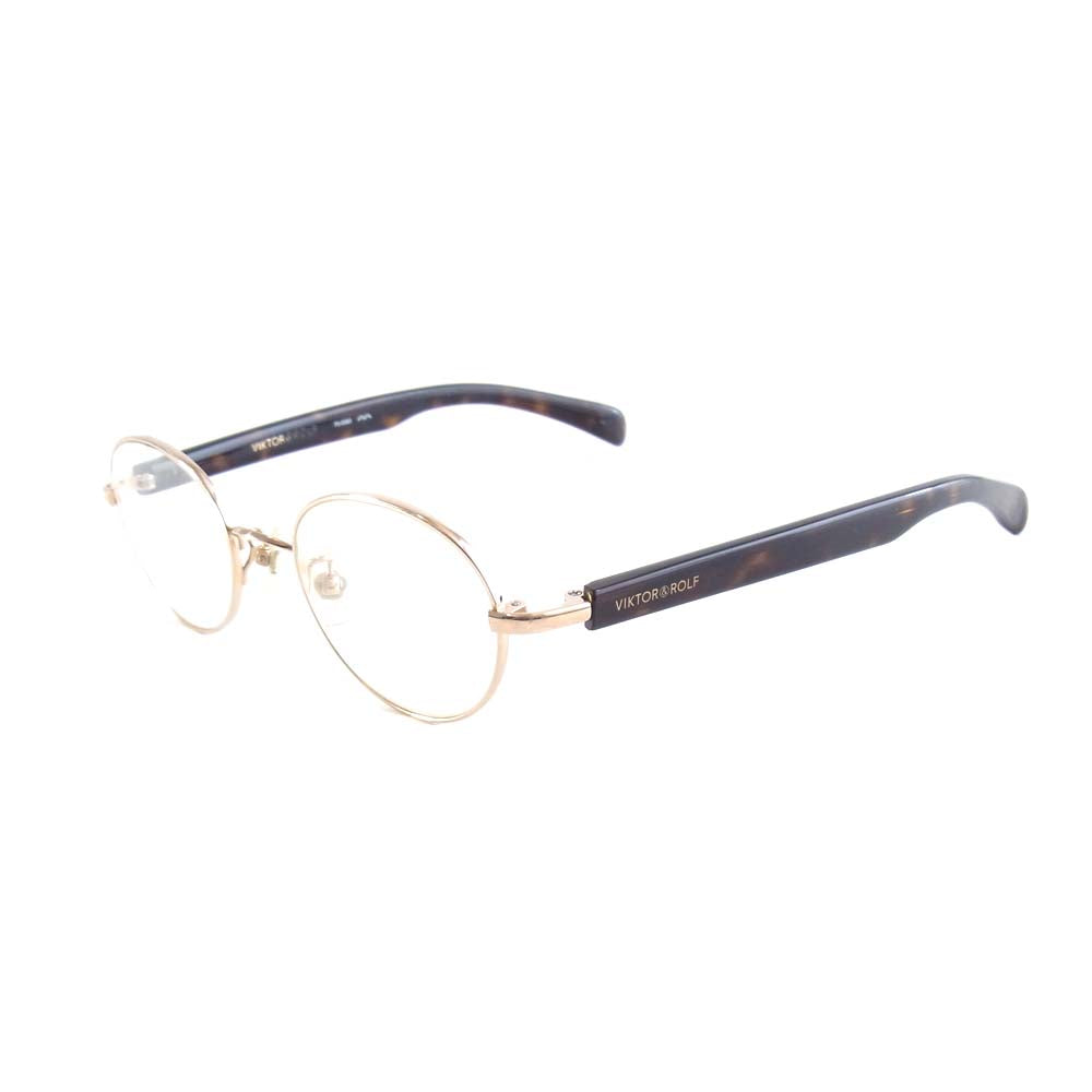 VIKTOR&ROLF ヴィクターアンドロルフ 70-0080 丸眼鏡 メガネ ブラウン系 46□19-140【中古】