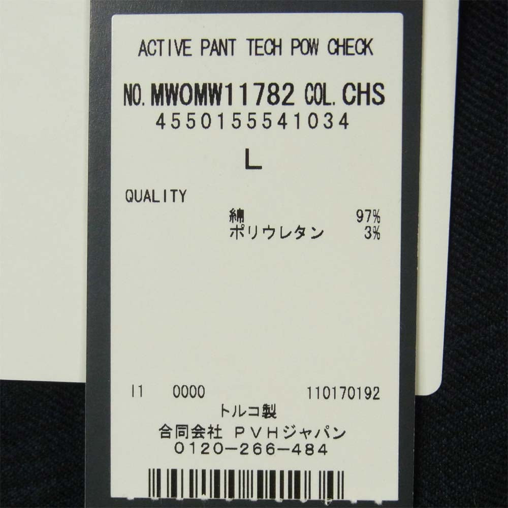 TOMMY HILFIGER トミーヒルフィガー ACTIVE PANT TECH POW CHECK アクティブ チェック パンツ ネイビー系 L【新古品】【未使用】【中古】