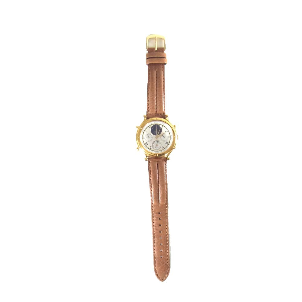 SEIKO セイコー 7T36-7A10 ムーンフェイズ クロノグラフ ゴールド系