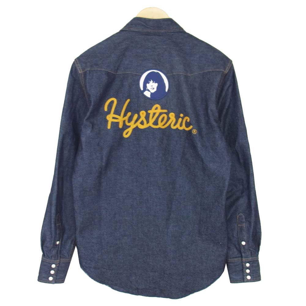 HYSTERIC GLAMOUR ヒステリックグラマー 02203AH09 HYSTERIC刺繍 10oz インディゴ ウエスタン デニム シャツ インディゴブルー系 M【美品】【中古】