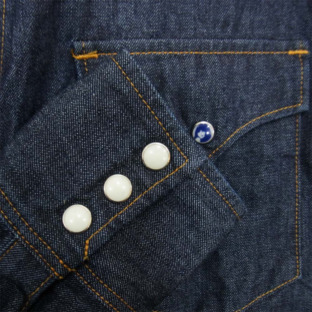 HYSTERIC GLAMOUR ヒステリックグラマー 02203AH09 HYSTERIC刺繍 10oz インディゴ ウエスタン デニム シャツ インディゴブルー系 M【美品】【中古】