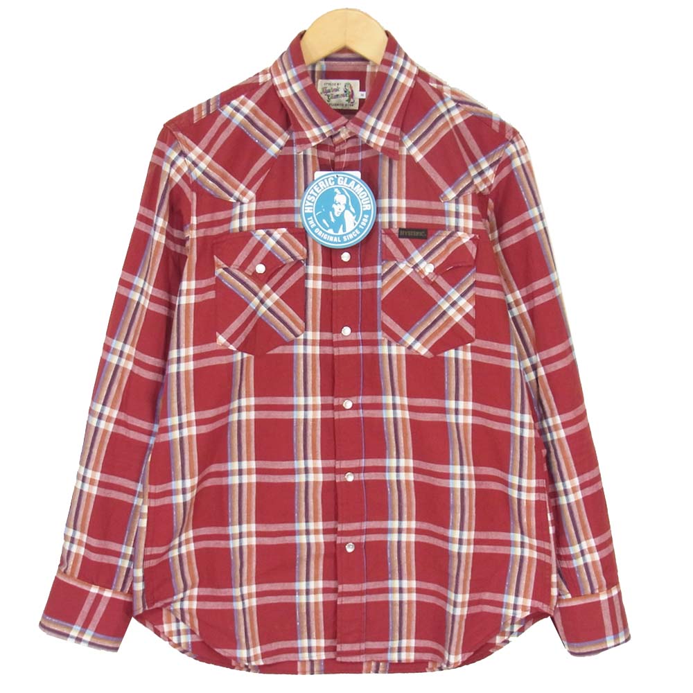 HYSTERIC GLAMOUR ヒステリックグラマー 02203AH03 チェック ウエスタン シャツ レッド系 M【美品】【中古】