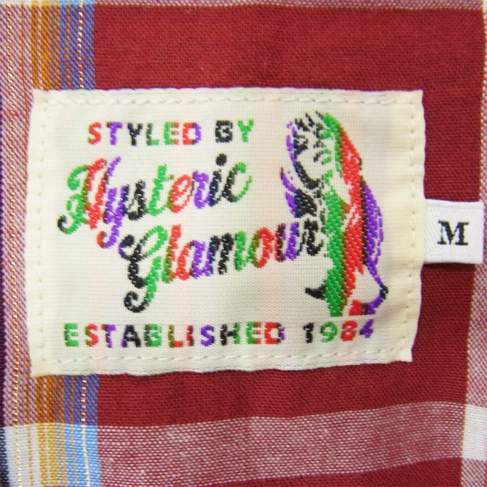HYSTERIC GLAMOUR ヒステリックグラマー 02203AH03 チェック ウエスタン シャツ レッド系 M【美品】【中古】