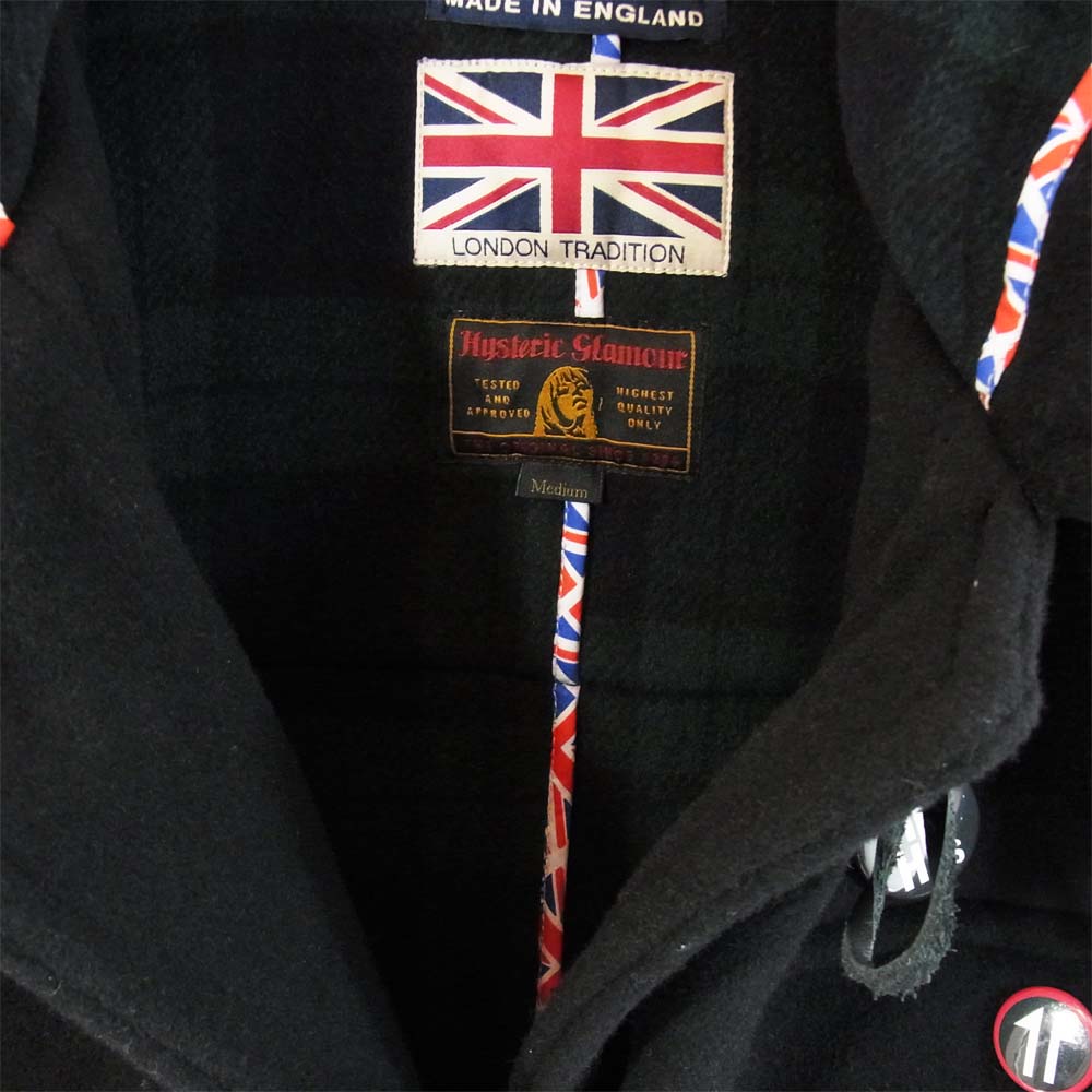 HYSTERIC GLAMOUR ヒステリックグラマー 02193AC01 LONDON TRADITION ロンドントラディション ダッフルコート ブラック系 M【極上美品】【中古】