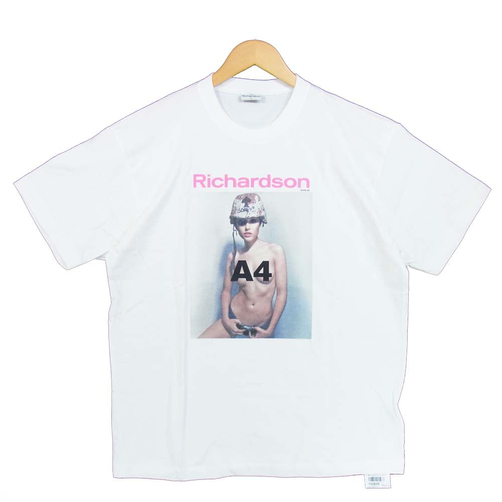 リチャードソン プリント Tシャツ A4 USA製 ホワイト系 L【極上美品】【中古】