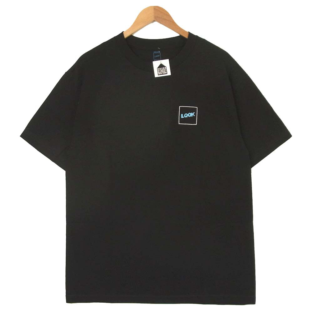 ルックスタジオ ロゴ プリント 半袖 Tシャツ コットン ブラック系 L【新古品】【未使用】【中古】
