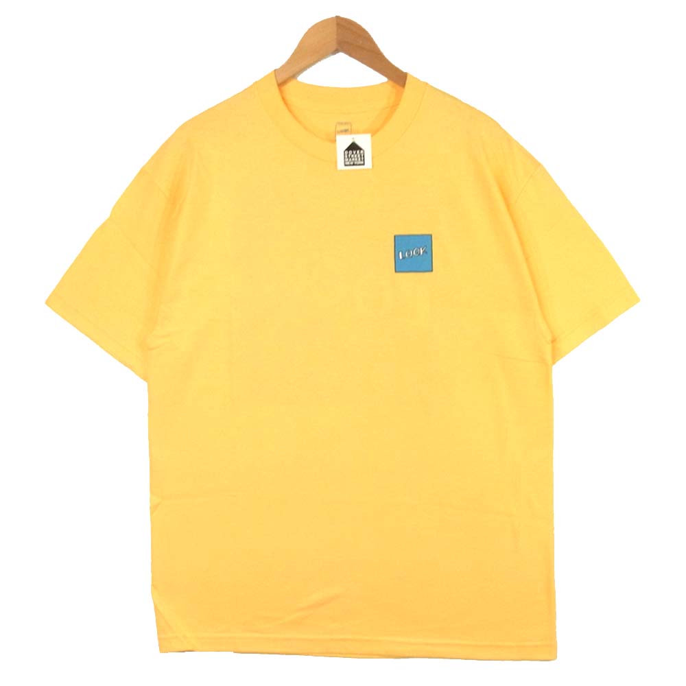 ルックスタジオ ロゴ プリント 半袖 Tシャツ コットン イエロー系 L【新古品】【未使用】【中古】