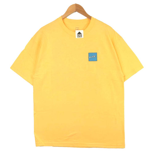 ルックスタジオ ロゴ プリント 半袖 Tシャツ コットン イエロー系 L【新古品】【未使用】【中古】