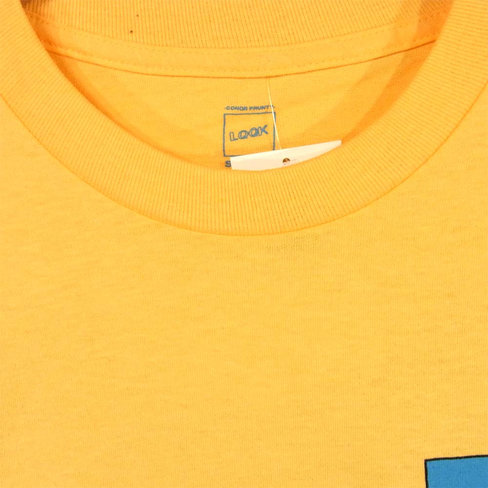 ルックスタジオ ロゴ プリント 半袖 Tシャツ コットン イエロー系 L【新古品】【未使用】【中古】