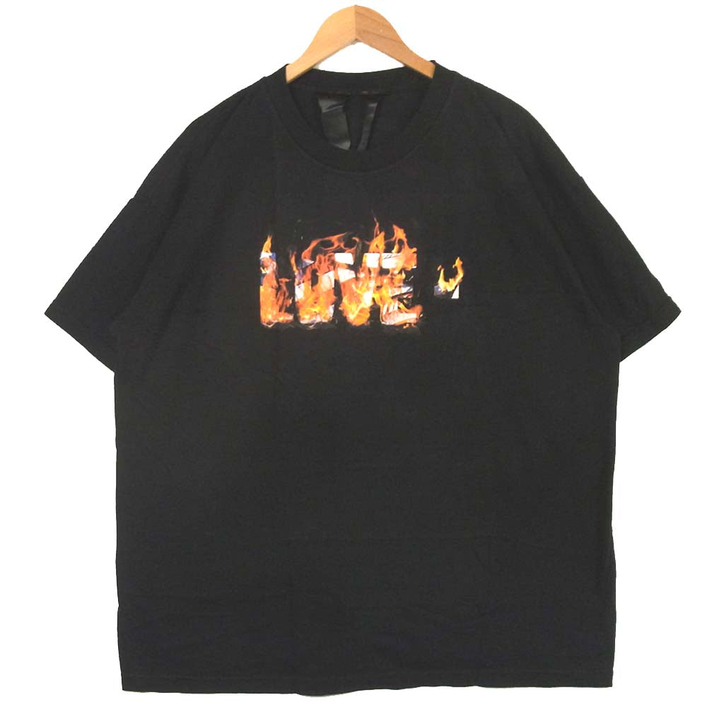 ヴィーローン 独立記念日 ファイヤーパターン LOVE ロゴ 半袖 Tシャツ ブラック系 XL【極上美品】【中古】