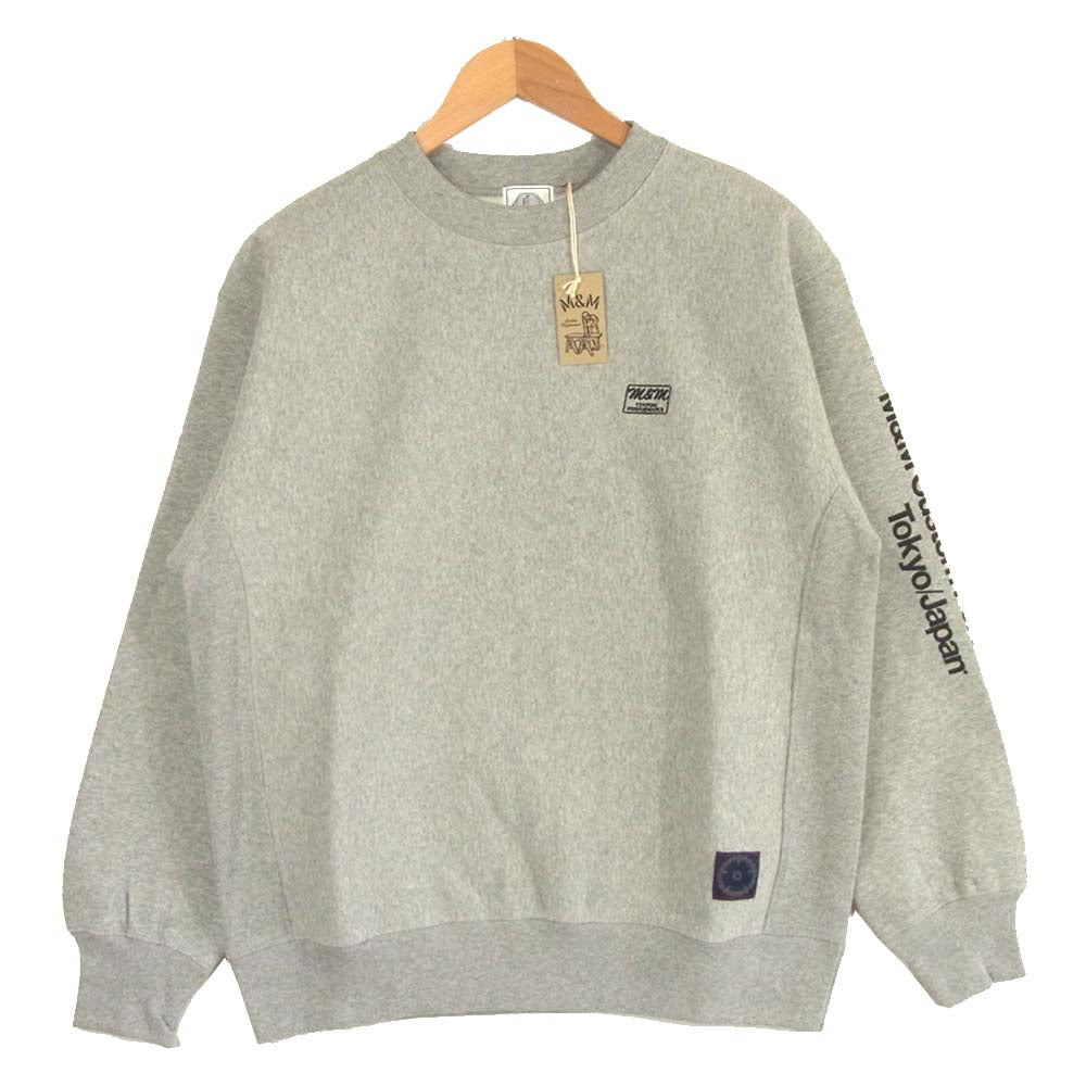 エムアンドエム 19-MSW-064 PRINT SWEAT プリント スウェット トレーナー MIX GRAY L【新古品】【未使用】【中古】