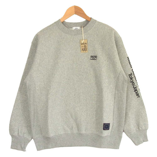 エムアンドエム 19-MSW-064 PRINT SWEAT プリント スウェット トレーナー MIX GRAY L【新古品】【未使用】【中古】
