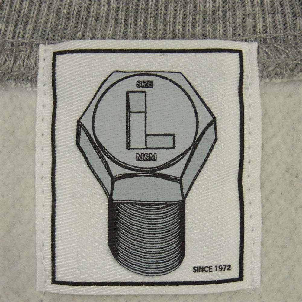 エムアンドエム 19-MSW-064 PRINT SWEAT プリント スウェット トレーナー MIX GRAY L【新古品】【未使用】【中古】