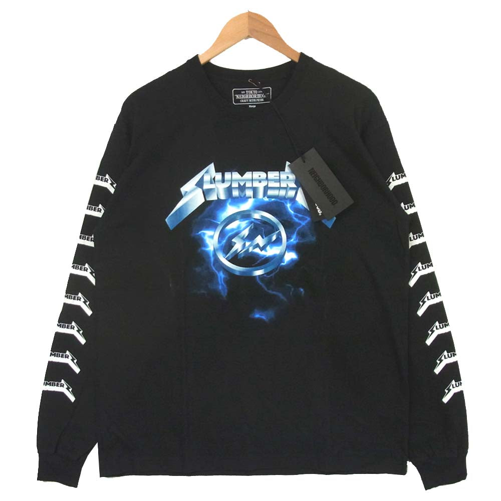 NEIGHBORHOOD ネイバーフッド 18SS 181PCFRN-LT01S fragment design フラグメントデザイン SLUMBERS C-TEE LS スランバーズ Tシャツ ブラック系 XL【新古品】【未使用】【中古】
