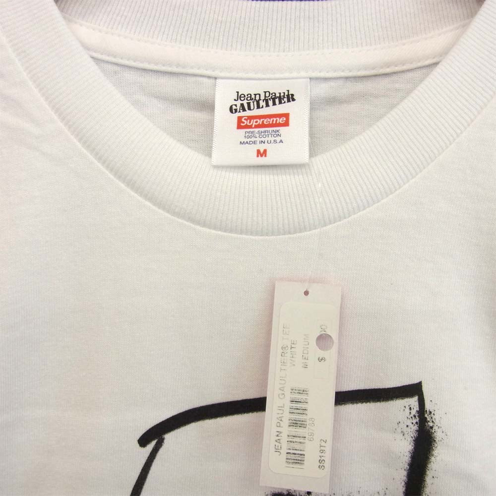 Supreme シュプリーム 19SS Jean Paul Gaultier ジャンポール ゴルチエ Jean Paul Gaultier Tee Tシャツ ホワイト系 M【新古品】【未使用】【中古】