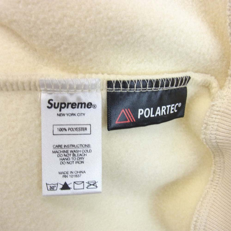Supreme シュプリーム 18AW Polartec Hooded Sweatshirt ポーラテック  オフホワイト系 L【新古品】【未使用】【中古】