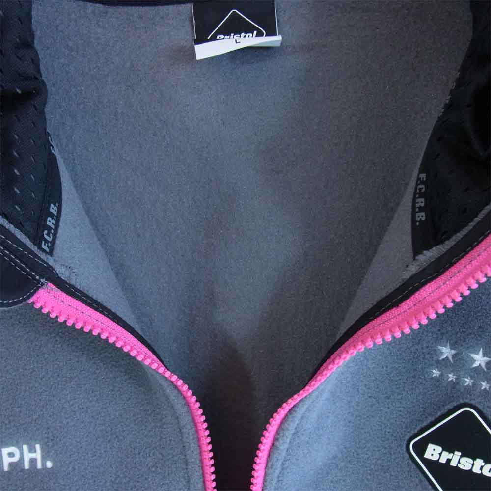 F.C.R.B. エフシーアールビー FCRB-167021 POLARTEC FLEECE HALF ZIP STAR HOODY ポーラテックフリースハーフジップ グレー系 L【新古品】【未使用】【中古】