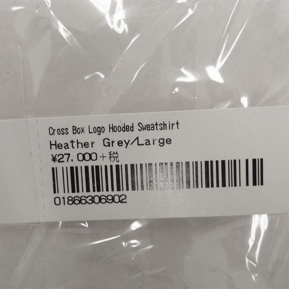 Supreme シュプリーム Cross Box Logo Hooded Sweatshirt クロスボックスロゴ フーデッド スウェット パーカー Heather Grey グレー系 L【新古品】【未使用】【中古】