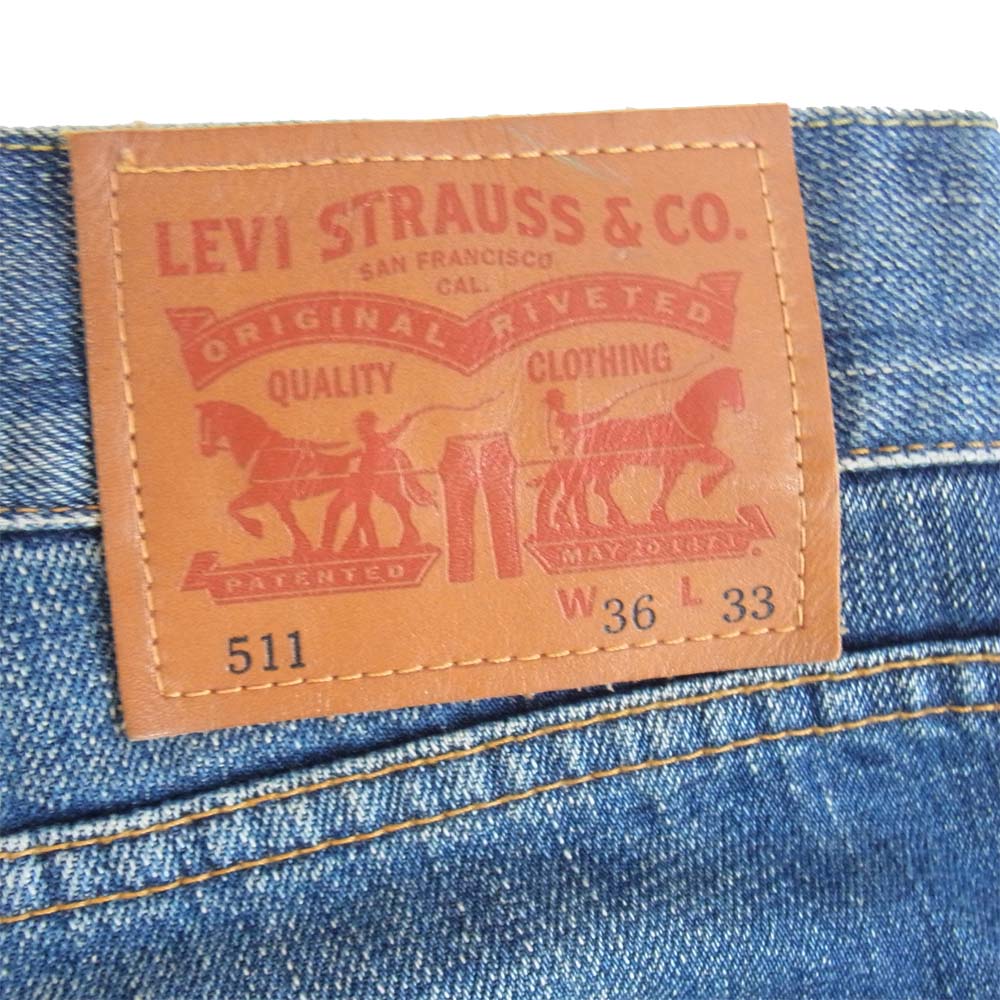 JUNYA WATANABE COMME des GARCONS ジュンヤワタナベコムデギャルソン WJ-P206 × LEVI'S リーバイス 511 再構築 ナイロン ウール レザー インディゴブルー系 L【中古】