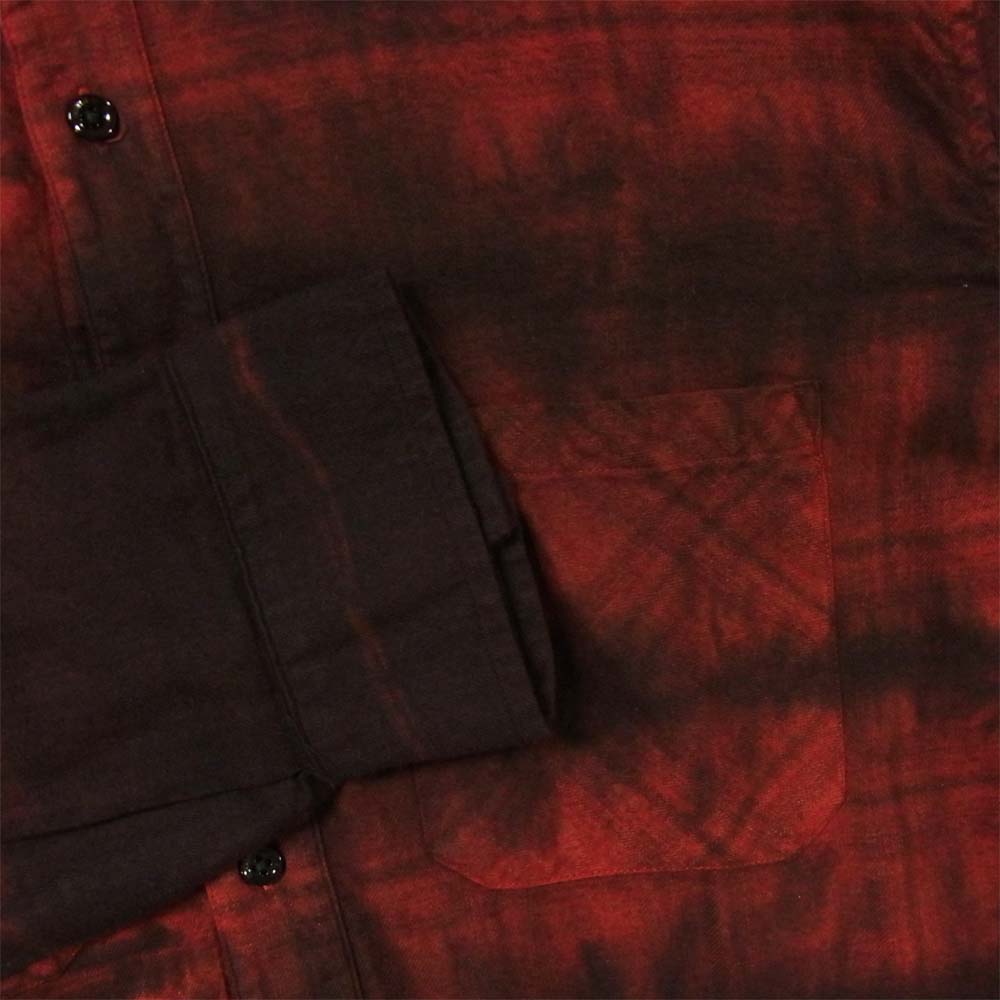アミリ Ombre Plaids shirt 長袖 シャツ コットン レーヨン アメリカ製 レッド系 XL【中古】
