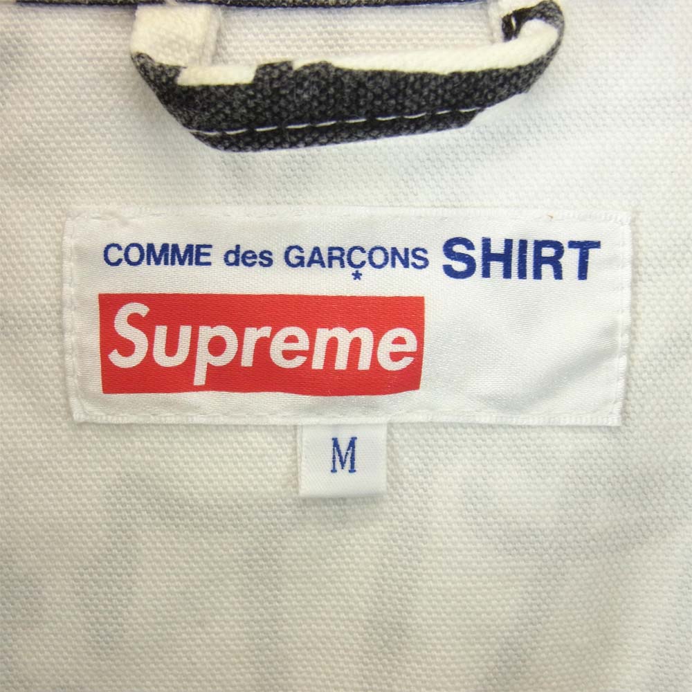Supreme シュプリーム 18AW × GARCONS ギャルソン シャツ Painted Canvas Chore Coat ペインテッド キャンバス チョア コート ホワイト系 M【中古】