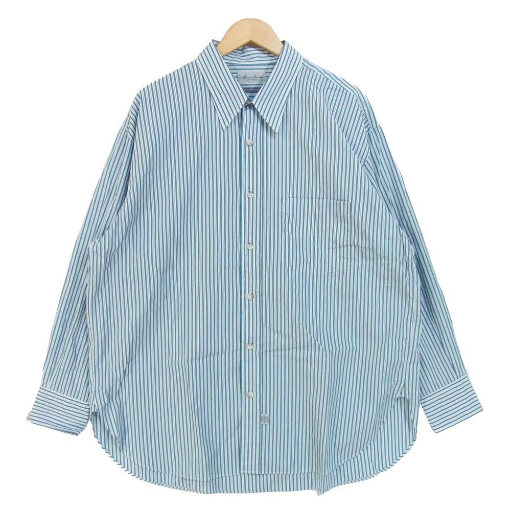 マービンポンティアックシャツメーカーズ MPSM-1901S Regular Collar 3 Button SH レギュラーカラー 長袖 シャツ ストライプ グリーン系 ONE SIZE【中古】