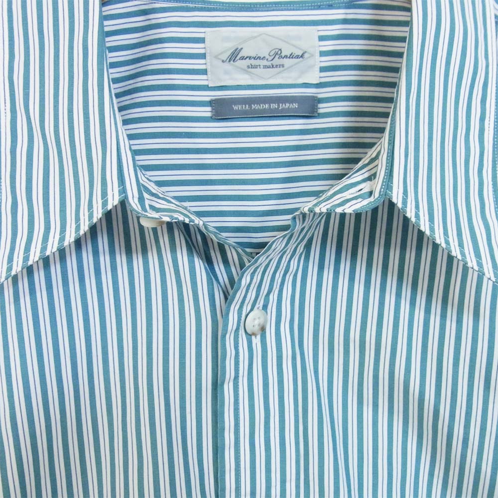 マービンポンティアックシャツメーカーズ MPSM-1901S Regular Collar 3 Button SH レギュラーカラー 長袖 シャツ ストライプ グリーン系 ONE SIZE【中古】
