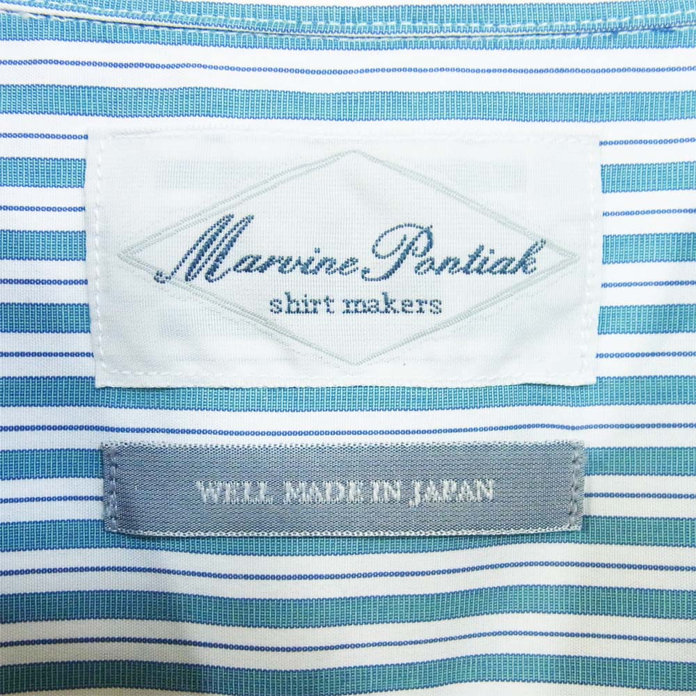マービンポンティアックシャツメーカーズ MPSM-1901S Regular Collar 3 Button SH レギュラーカラー 長袖 シャツ ストライプ グリーン系 ONE SIZE【中古】