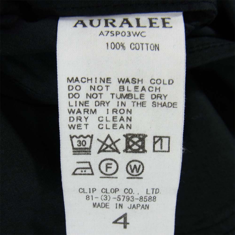 AURALEE オーラリー A7SPO3WC コットン テーパードパンツ ダークグレー系 4【中古】