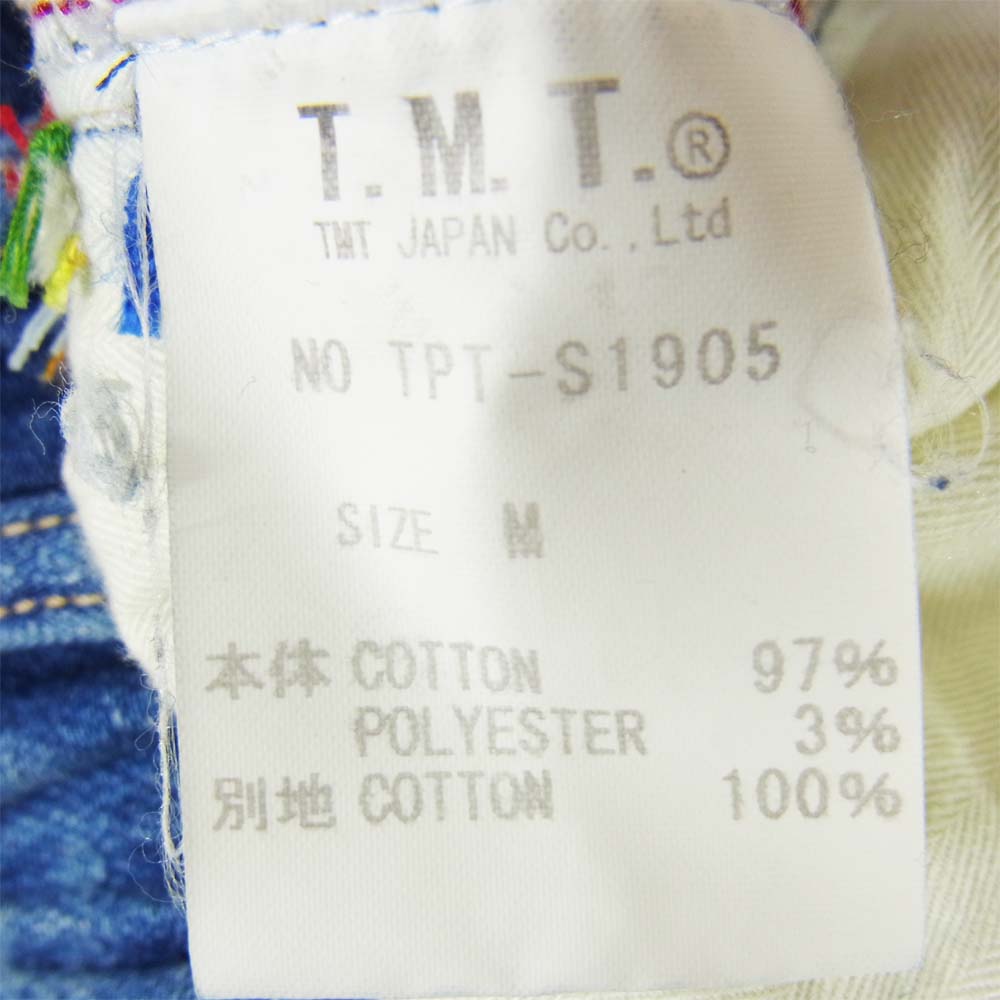 TMT ティーエムティー TPT-S1905 RAINBOW REPAIR CROPPED TAPERED インディゴブルー系 M【中古】