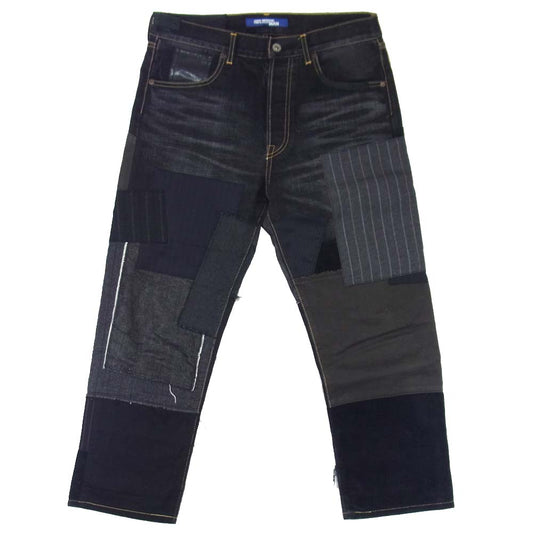 JUNYA WATANABE COMME des GARCONS ジュンヤワタナベコムデギャルソン WN-P002 AD2014 パッチワーク デニム パンツ ブラック系 S【美品】【中古】