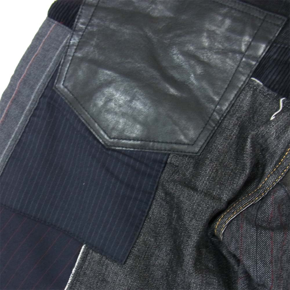 JUNYA WATANABE COMME des GARCONS ジュンヤワタナベコムデギャルソン WN-P002 AD2014 パッチワーク デニム パンツ ブラック系 S【美品】【中古】