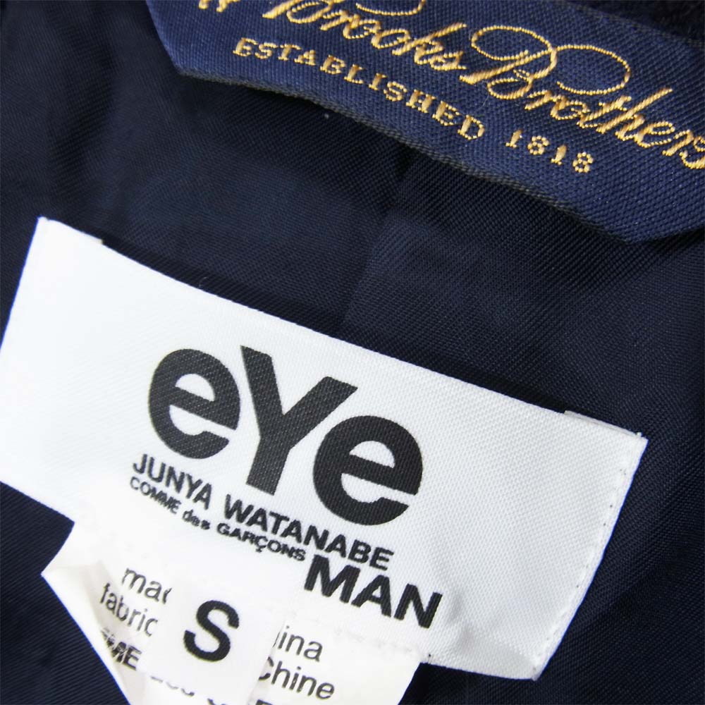 JUNYA WATANABE COMME des GARCONS ジュンヤワタナベコムデギャルソン WF-J908 ブルックスブラザーズ Brooks Brothers アイ eYe AD2010 ウール 3B テーラード ジャケット ネイビー系 S【中古】
