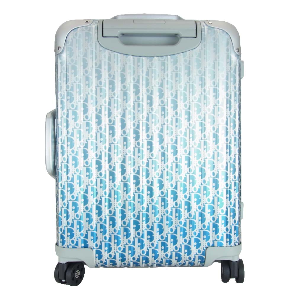 DIOR HOMME ディオールオム × RIMOWA リモワ オブリーク アルミニウム キャリーケース ブルー 35L ライトブルー系 シルバー系【極上美品】【中古】