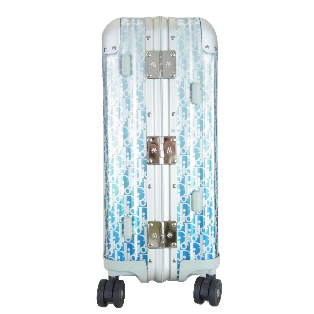 DIOR HOMME ディオールオム × RIMOWA リモワ オブリーク アルミニウム キャリーケース ブルー 35L ライトブルー系 シルバー系【極上美品】【中古】