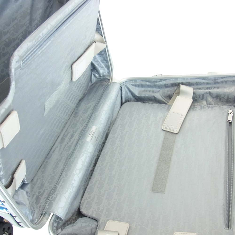 DIOR HOMME ディオールオム × RIMOWA リモワ オブリーク アルミニウム キャリーケース ブルー 35L ライトブルー系 シルバー系【極上美品】【中古】