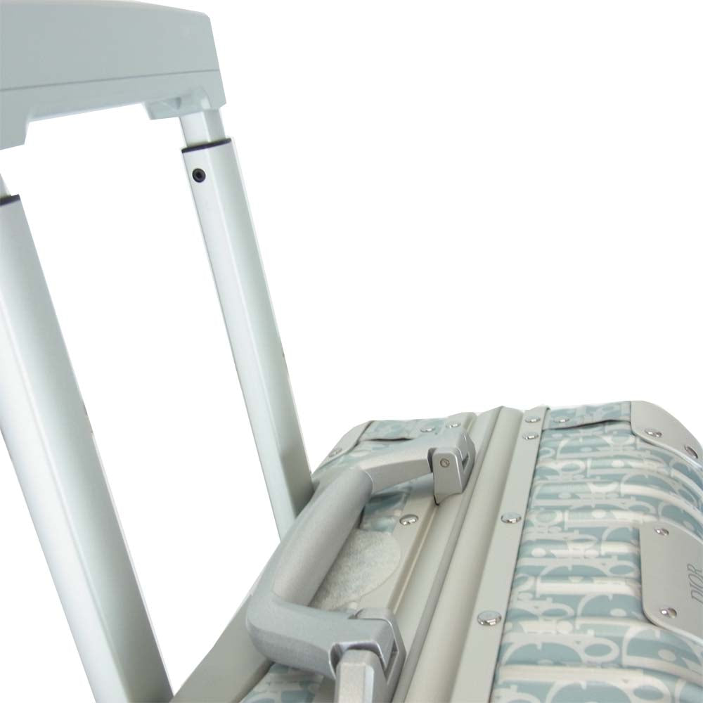 DIOR HOMME ディオールオム × RIMOWA リモワ オブリーク アルミニウム キャリーケース ブルー 35L ライトブルー系 シルバー系【極上美品】【中古】