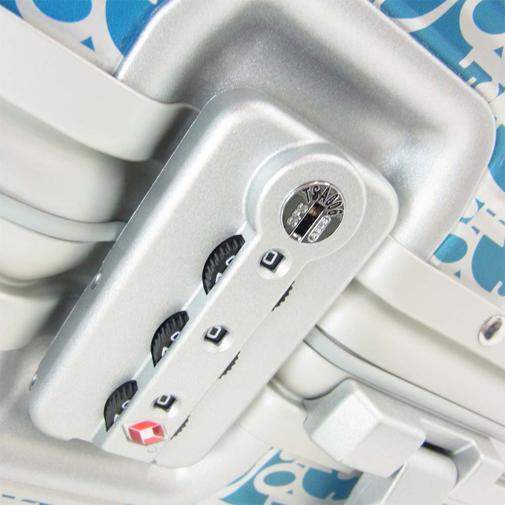 DIOR HOMME ディオールオム × RIMOWA リモワ オブリーク アルミニウム キャリーケース ブルー 35L ライトブルー系 シルバー系【極上美品】【中古】