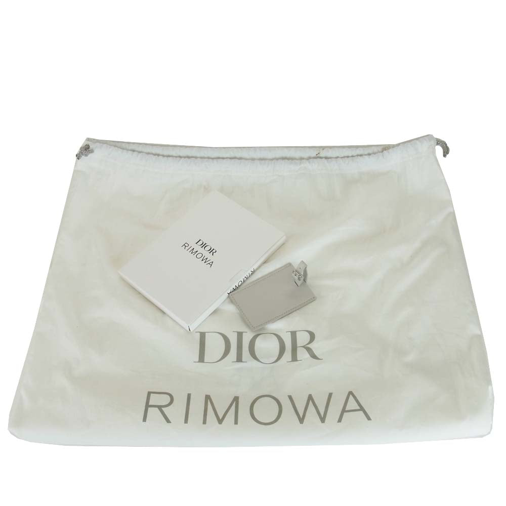 DIOR HOMME ディオールオム × RIMOWA リモワ オブリーク アルミニウム キャリーケース ブルー 35L ライトブルー系 シルバー系【極上美品】【中古】
