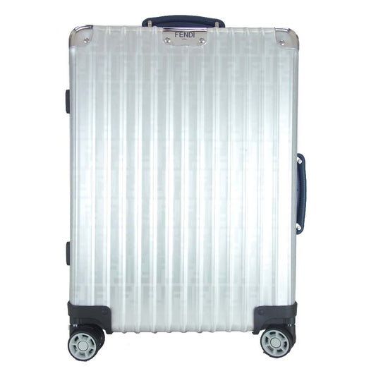 FENDI フェンディ 7VV133 A5F6 F13DL × RIMOWA リモワ FFロゴキャリーバッグ スーツケース 33L シルバー系【極上美品】【中古】