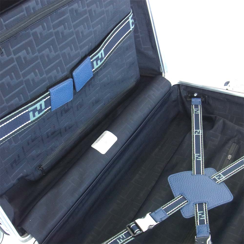 FENDI フェンディ 7VV133 A5F6 F13DL × RIMOWA リモワ FFロゴキャリーバッグ スーツケース 33L シルバー系【極上美品】【中古】