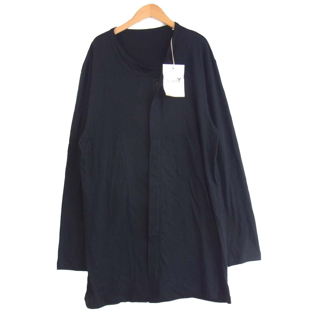 Yohji Yamamoto ヨウジヤマモト GR-T14-046 グラウンドワイ Ground Y Modal Cotton Double Collar Long Cardigan ダブル カラー ロングスリーブ カーディガン ブラック系 3【新古品】【未使用】【中古】