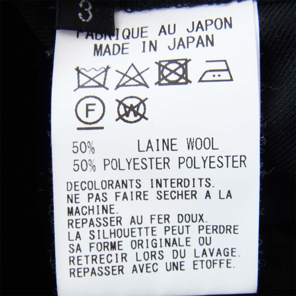 Yohji Yamamoto ヨウジヤマモト GR-P09－100 グラウンドワイ Ground Y T/W Gabardine Darts Rib Pants ダーツ リブ パンツ ブラック系 3【新古品】【未使用】【中古】