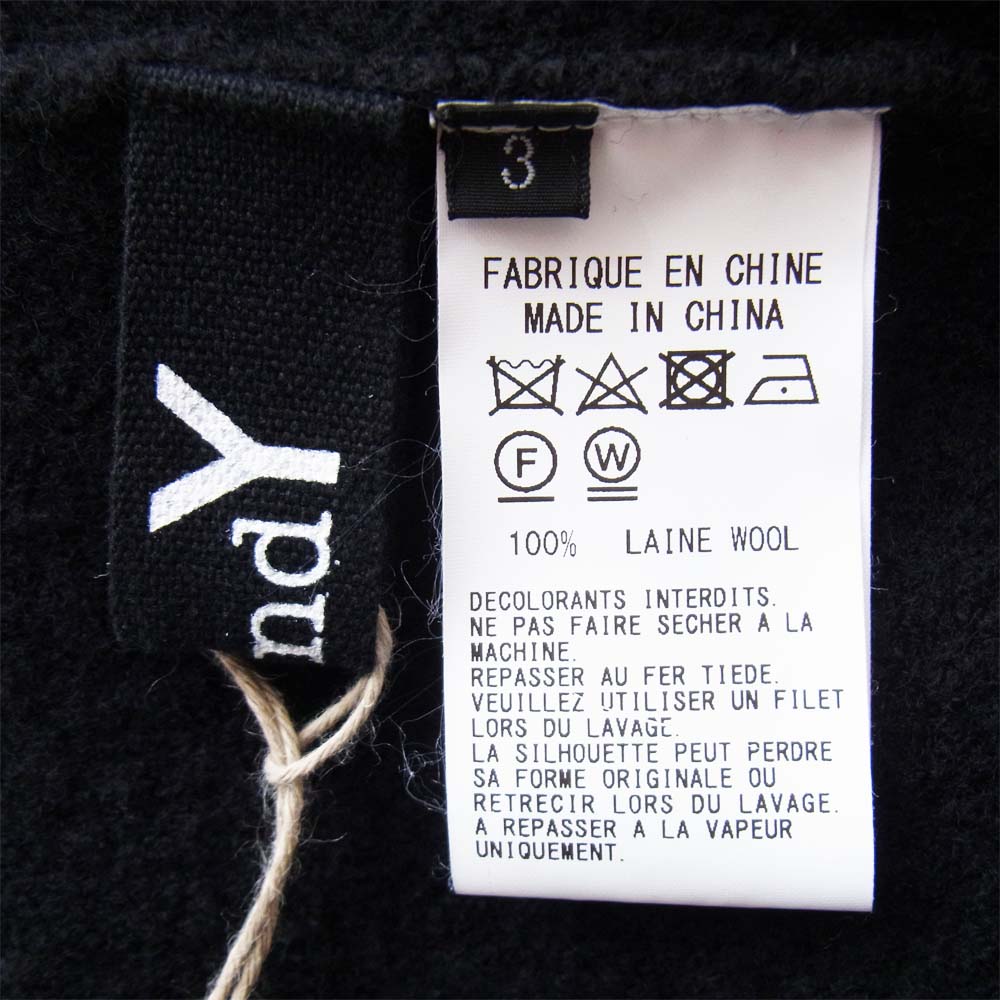 Yohji Yamamoto ヨウジヤマモト 20AW GR-K02-015 グラウンドワイ Ground Y W/Boil Long Gown Knit ロング ガウン ニット カーディガン ブラック系 3【新古品】【未使用】【中古】