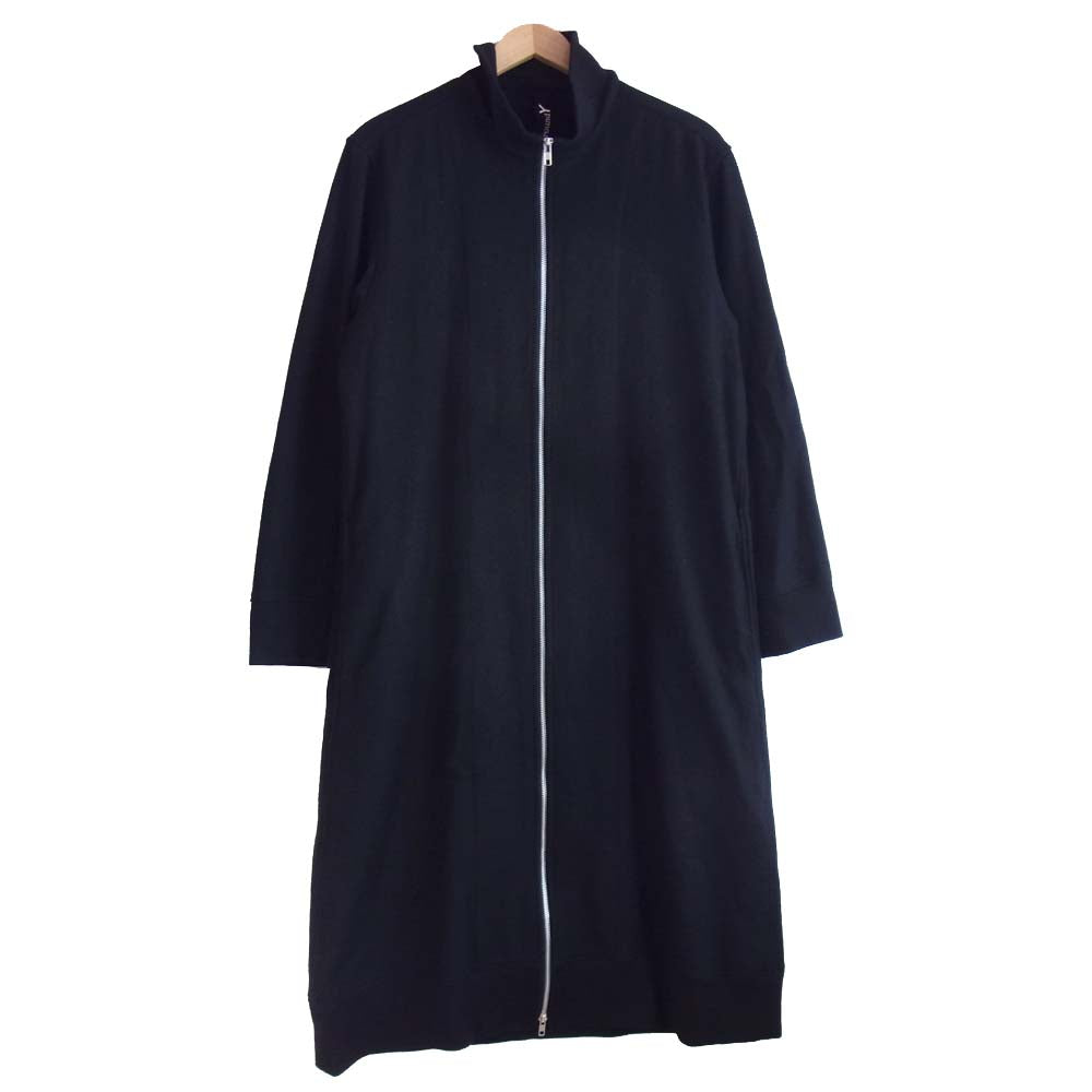 Yohji Yamamoto ヨウジヤマモト GR-B13-102 グラウンドワイ Ground Y Rib long shirt dress ジップ リブ ウール ロング シャツ ブラック系 3【新古品】【未使用】【中古】