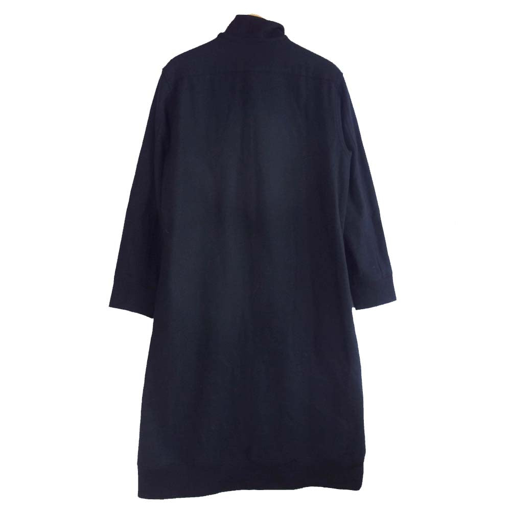 Yohji Yamamoto ヨウジヤマモト GR-B13-102 グラウンドワイ Ground Y Rib long shirt dress ジップ リブ ウール ロング シャツ ブラック系 3【新古品】【未使用】【中古】