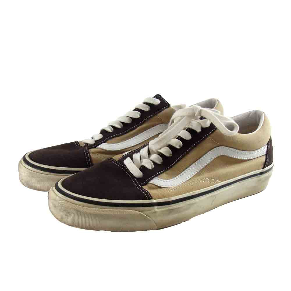 VANS バンズ USA企画 OLD SKOOL DX オールドスクール Style36 ベージュ×ブラウン 28㎝【中古】