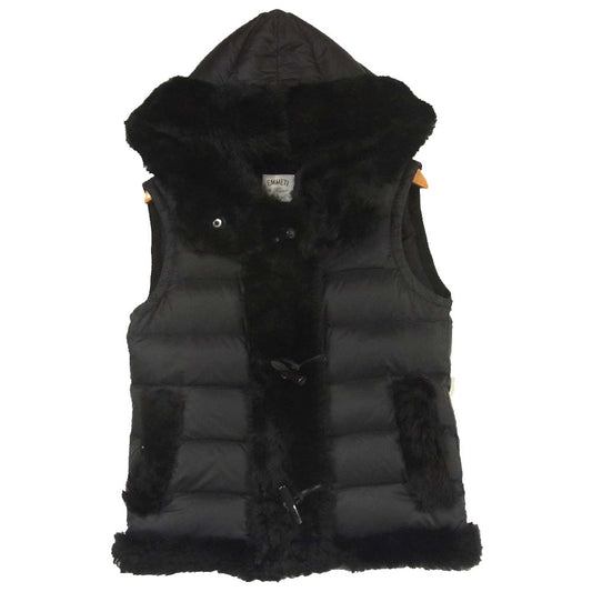 エンメティ 35342030008 国内正規品 ムートン ダウン ベスト ジレ ブラック系 38【美品】【中古】