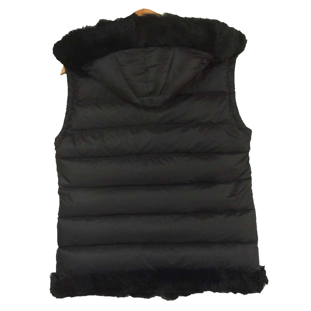 エンメティ 35342030008 国内正規品 ムートン ダウン ベスト ジレ ブラック系 38【美品】【中古】